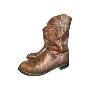 Justin Men's Jackson 10” Roper Boots Chestnut Marbled Style 3163 Sz 8.5 D Brown